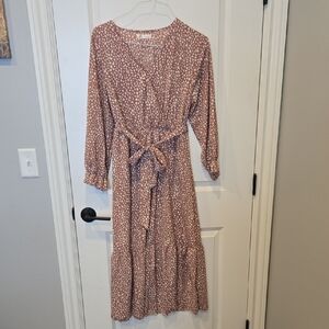 Elegant Long Sleeve Patterned Dress